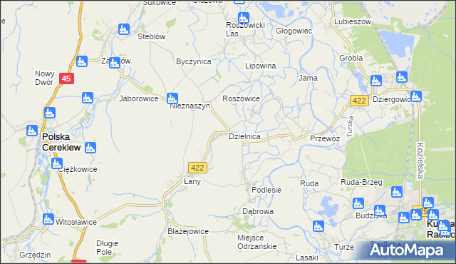 mapa Dzielnica gmina Cisek, Dzielnica gmina Cisek na mapie Targeo