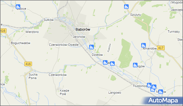 mapa Dzielów, Dzielów na mapie Targeo