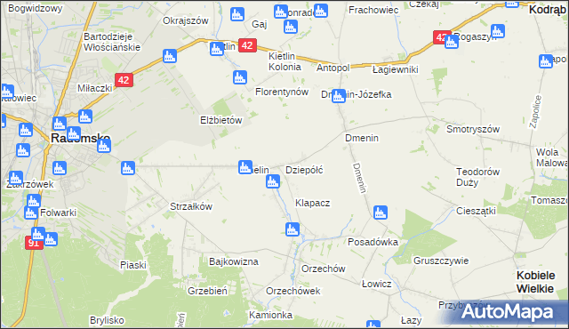 mapa Dziepółć, Dziepółć na mapie Targeo
