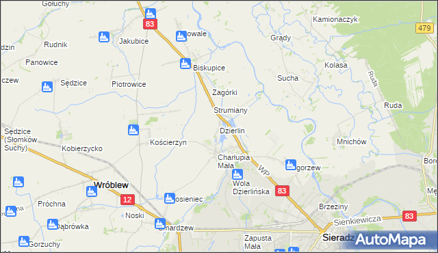 mapa Dzierlin, Dzierlin na mapie Targeo