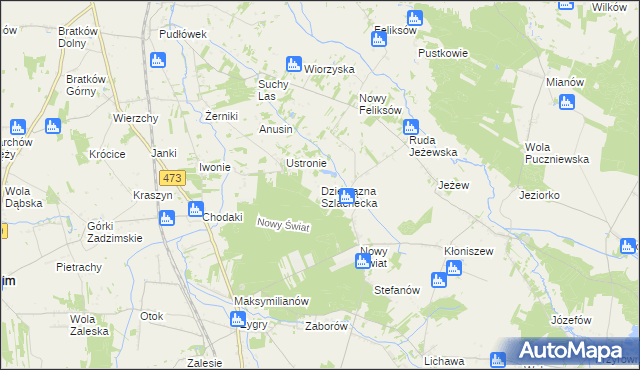 mapa Dzierzązna Szlachecka, Dzierzązna Szlachecka na mapie Targeo