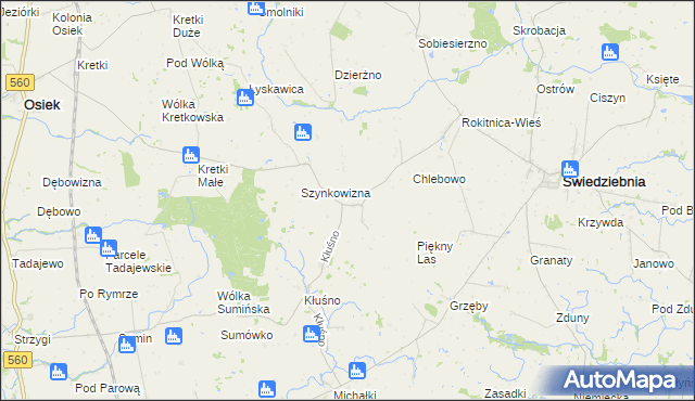 mapa Dzierzno, Dzierzno na mapie Targeo