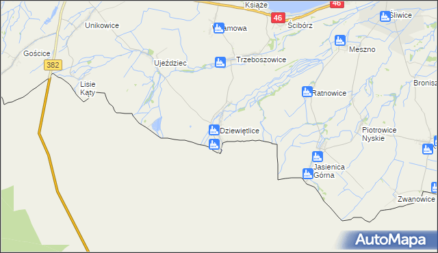 mapa Dziewiętlice, Dziewiętlice na mapie Targeo