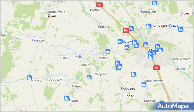 mapa Dzieżki, Dzieżki na mapie Targeo