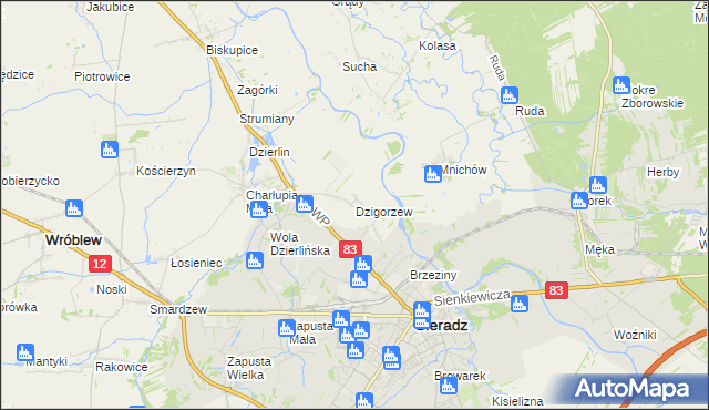mapa Dzigorzew, Dzigorzew na mapie Targeo