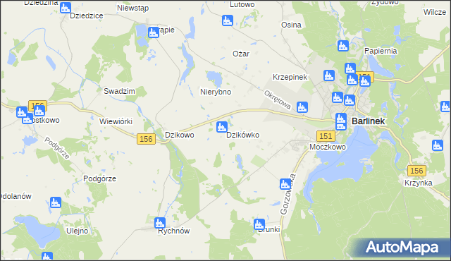 mapa Dzikówko, Dzikówko na mapie Targeo