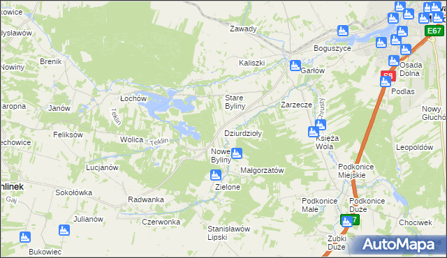 mapa Dziurdzioły, Dziurdzioły na mapie Targeo