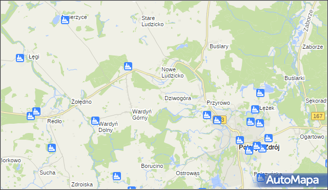 mapa Dziwogóra, Dziwogóra na mapie Targeo