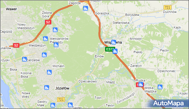 mapa Emów, Emów na mapie Targeo