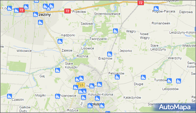 mapa Erazmów, Erazmów na mapie Targeo