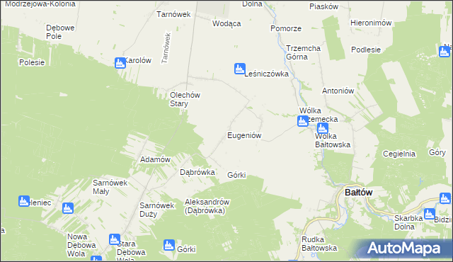 mapa Eugeniów, Eugeniów na mapie Targeo