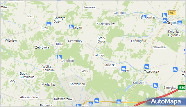 mapa Falbogi, Falbogi na mapie Targeo