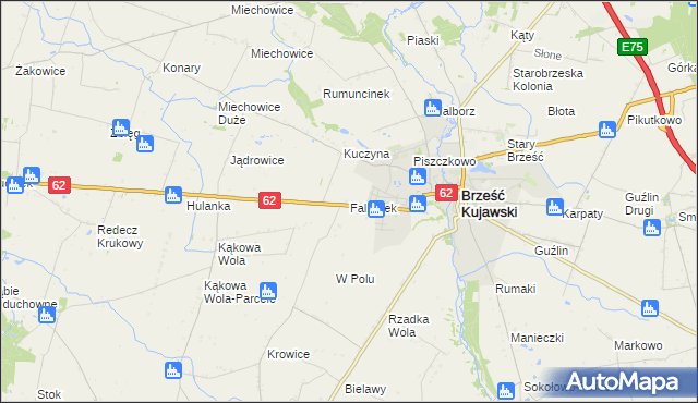 mapa Falborek, Falborek na mapie Targeo