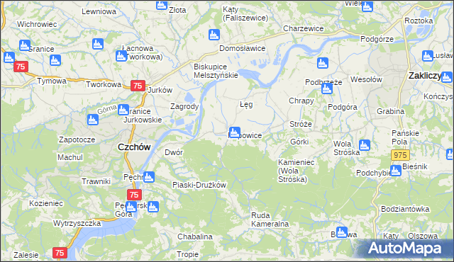 mapa Filipowice gmina Zakliczyn, Filipowice gmina Zakliczyn na mapie Targeo
