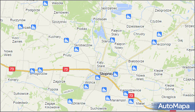 mapa Folwarki gmina Stopnica, Folwarki gmina Stopnica na mapie Targeo