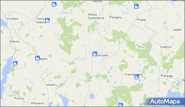 mapa Franknowo, Franknowo na mapie Targeo