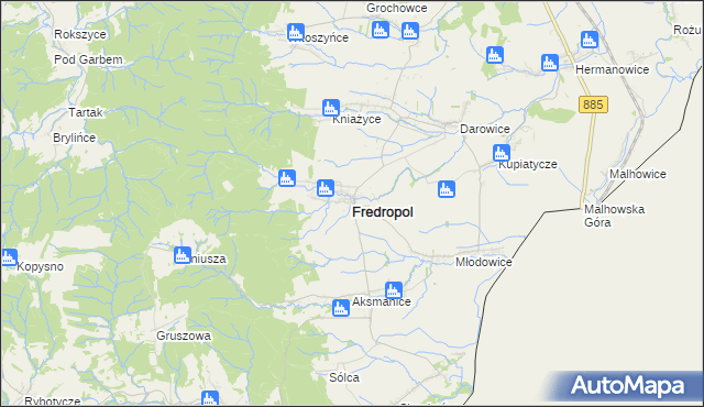 mapa Fredropol, Fredropol na mapie Targeo