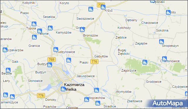 mapa Gabułtów, Gabułtów na mapie Targeo