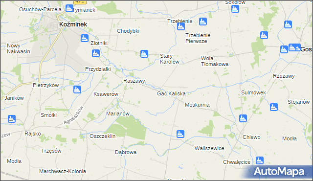 mapa Gać Kaliska, Gać Kaliska na mapie Targeo