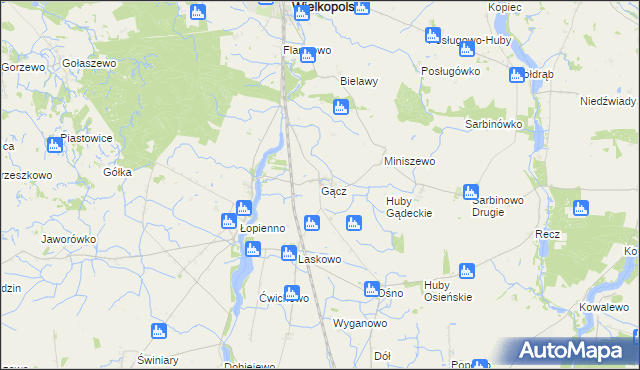 mapa Gącz, Gącz na mapie Targeo