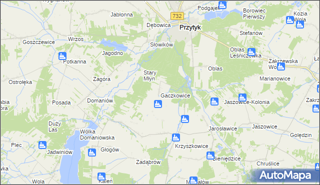 mapa Gaczkowice, Gaczkowice na mapie Targeo