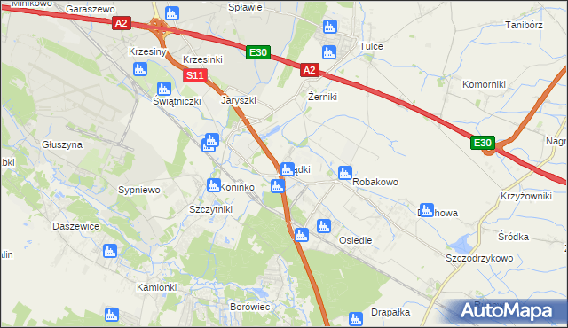 mapa Gądki, Gądki na mapie Targeo