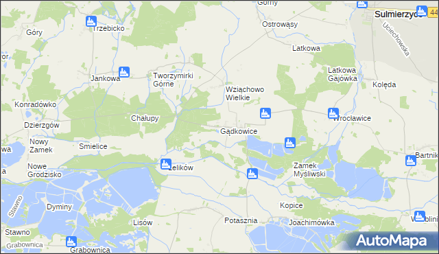 mapa Gądkowice, Gądkowice na mapie Targeo