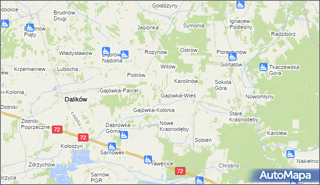 mapa Gajówka-Wieś, Gajówka-Wieś na mapie Targeo