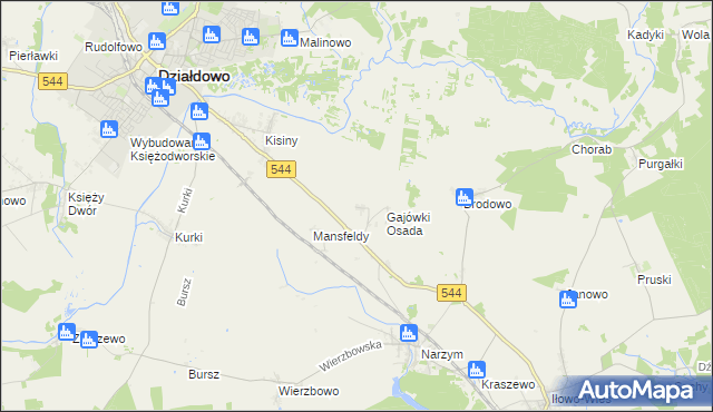 mapa Gajówki, Gajówki na mapie Targeo