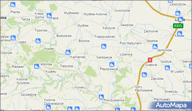 mapa Garbowice, Garbowice na mapie Targeo