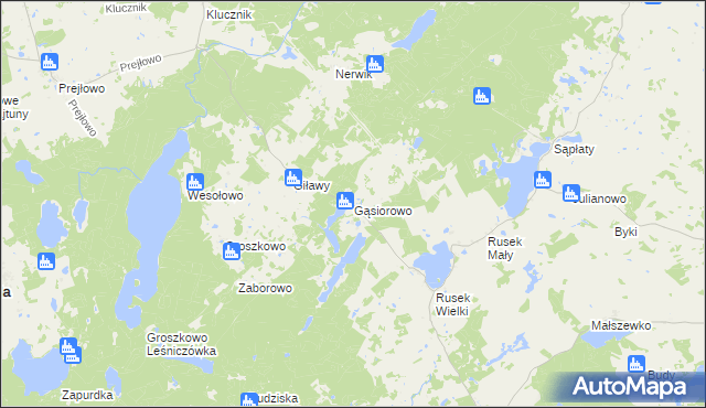 mapa Gąsiorowo gmina Purda, Gąsiorowo gmina Purda na mapie Targeo