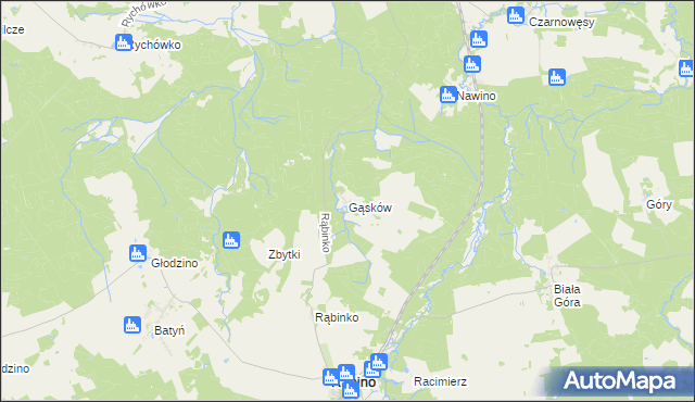 mapa Gąsków, Gąsków na mapie Targeo