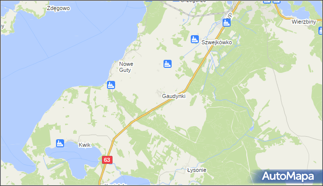 mapa Gaudynki, Gaudynki na mapie Targeo