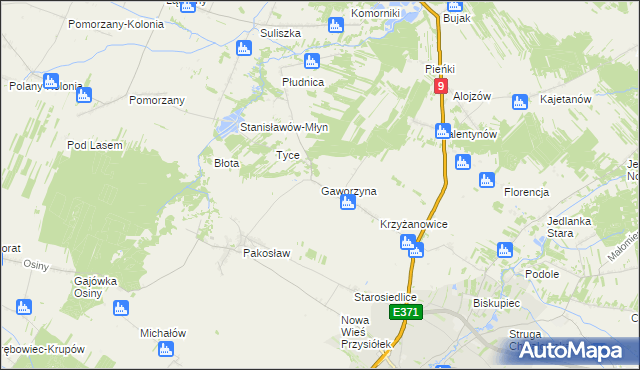 mapa Gaworzyna, Gaworzyna na mapie Targeo