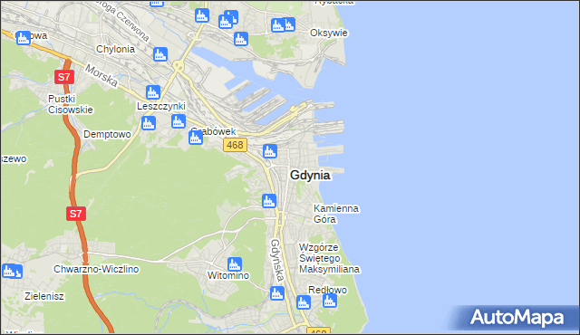 mapa Gdyni, Gdynia na mapie Targeo
