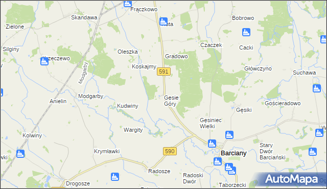 mapa Gęsie Góry, Gęsie Góry na mapie Targeo