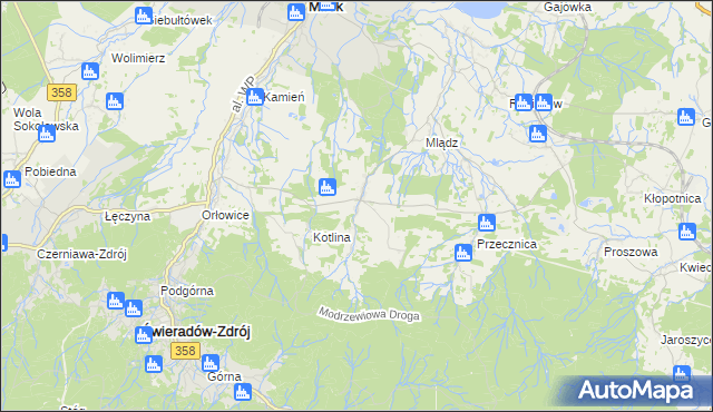 mapa Gierczyn gmina Mirsk, Gierczyn gmina Mirsk na mapie Targeo