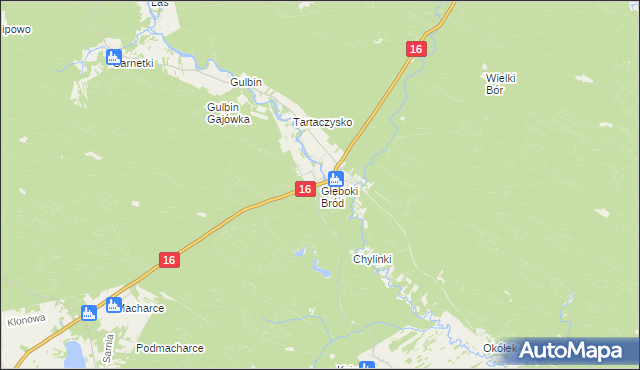mapa Głęboki Bród, Głęboki Bród na mapie Targeo