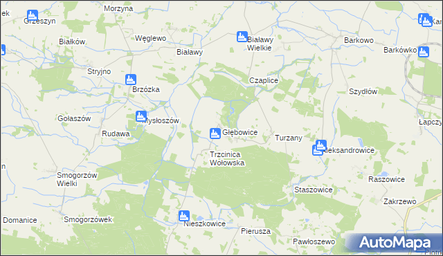 mapa Głębowice gmina Wińsko, Głębowice gmina Wińsko na mapie Targeo