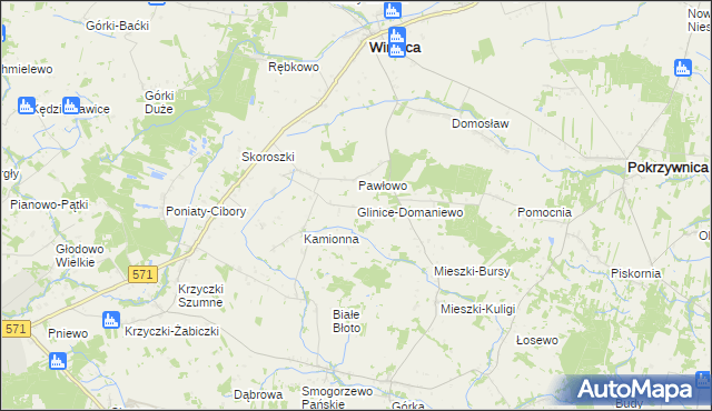 mapa Glinice-Domaniewo, Glinice-Domaniewo na mapie Targeo