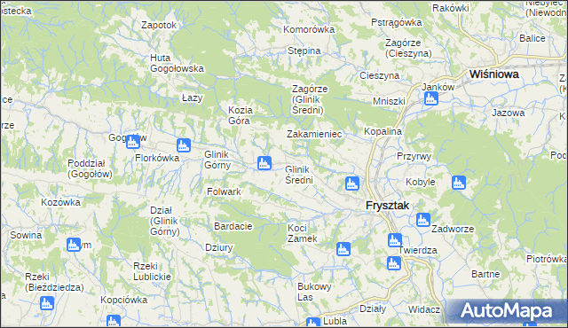 mapa Glinik Średni, Glinik Średni na mapie Targeo