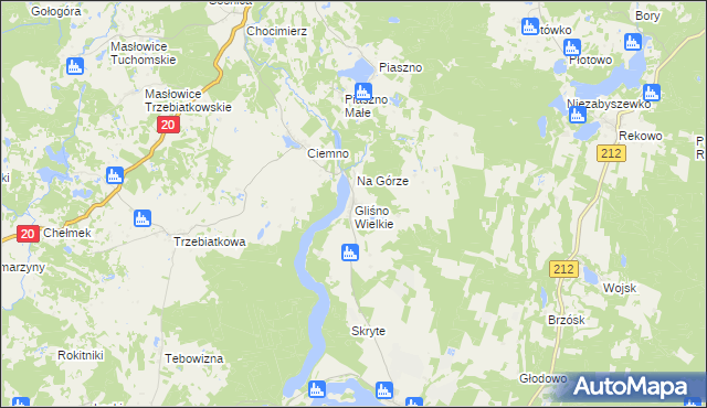 mapa Gliśno Wielkie, Gliśno Wielkie na mapie Targeo