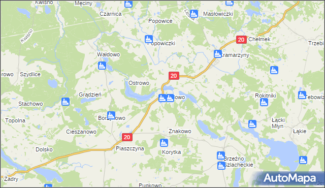 mapa Głodowo gmina Miastko, Głodowo gmina Miastko na mapie Targeo