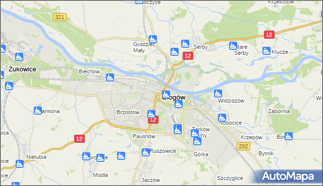 mapa Głogów, Głogów na mapie Targeo
