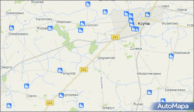 mapa Głogowiniec, Głogowiniec na mapie Targeo