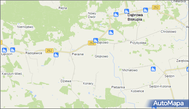 mapa Głojkowo, Głojkowo na mapie Targeo