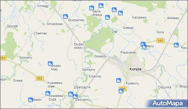 mapa Głowbity, Głowbity na mapie Targeo