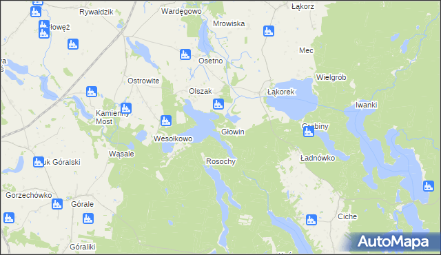 mapa Głowin, Głowin na mapie Targeo