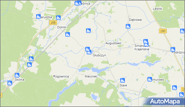 mapa Głubczyn, Głubczyn na mapie Targeo