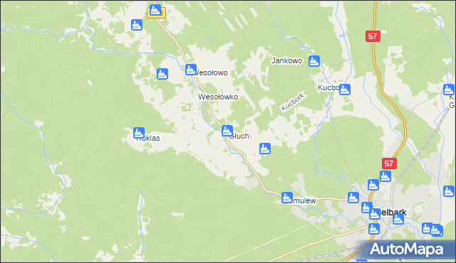 mapa Głuch, Głuch na mapie Targeo